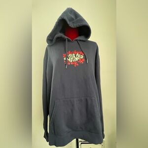 Vans Charcoal Hoodie with Red Floral Logo